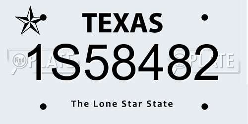1S58482 Texas License Plate