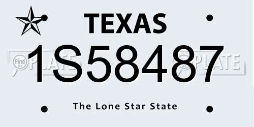 1S58487 Texas License Plate