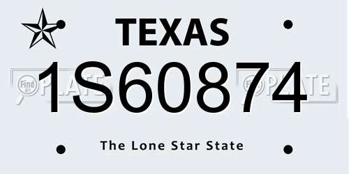 1S60874 Texas License Plate