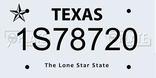 1S78720 Texas License Plate