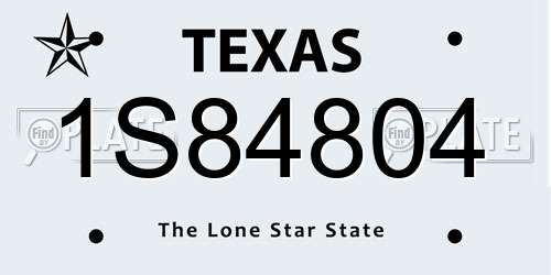 1S84804 Texas License Plate