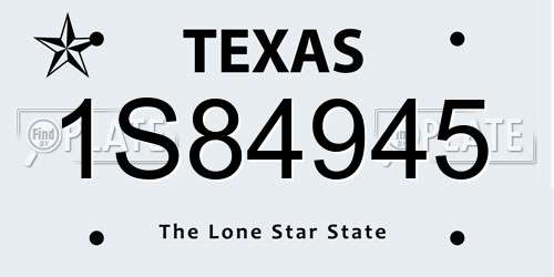 1S84945 Texas License Plate