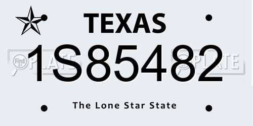 1S85482 Texas License Plate