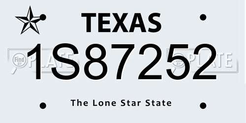 1S87252 Texas License Plate