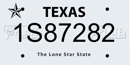 1S87282 Texas License Plate