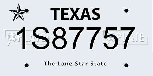 1S87757 Texas License Plate