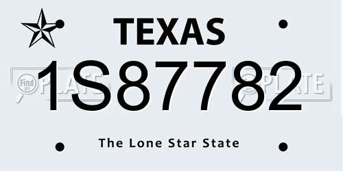 1S87782 Texas License Plate