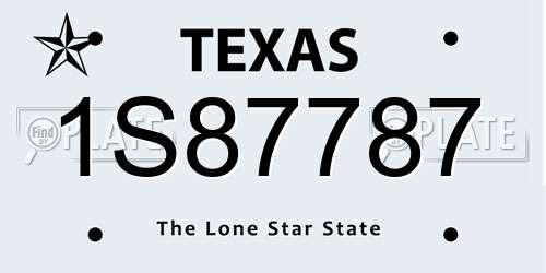 1S87787 Texas License Plate