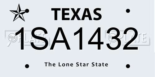 1SA1432 Texas License Plate