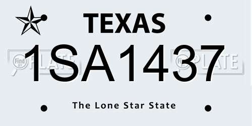 1SA1437 Texas License Plate