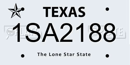 1SA2188 Texas License Plate