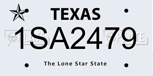 1SA2479 Texas License Plate