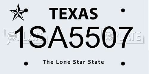 1SA5507 Texas License Plate