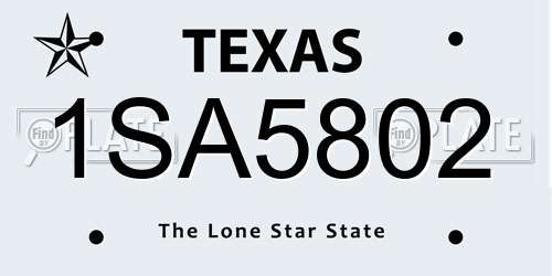 1SA5802 Texas License Plate
