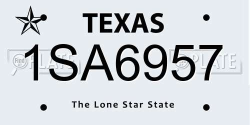 1SA6957 Texas License Plate