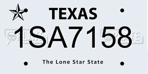 1SA7158 Texas License Plate