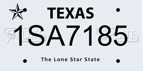 1SA7185 Texas License Plate