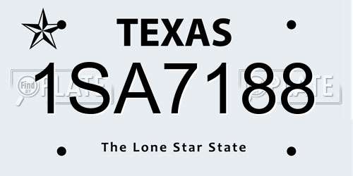1SA7188 Texas License Plate