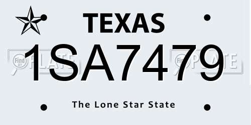 1SA7479 Texas License Plate