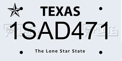 1SAD471 Texas License Plate