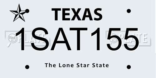 1SAT155 Texas License Plate