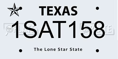 1SAT158 Texas License Plate