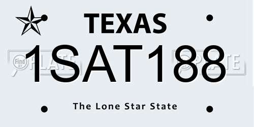 1SAT188 Texas License Plate