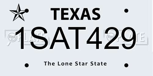 1SAT429 Texas License Plate