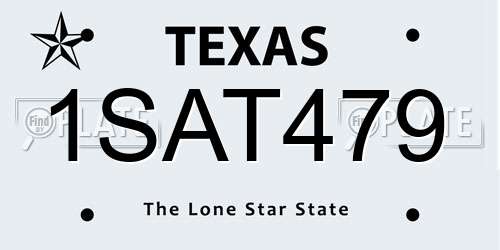 1SAT479 Texas License Plate