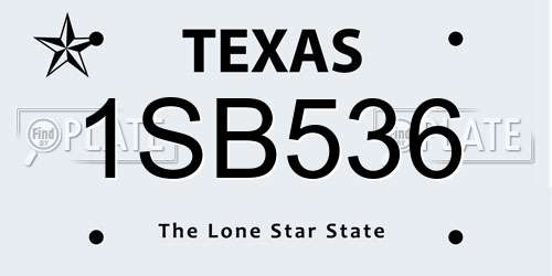 1SB536 Texas License Plate