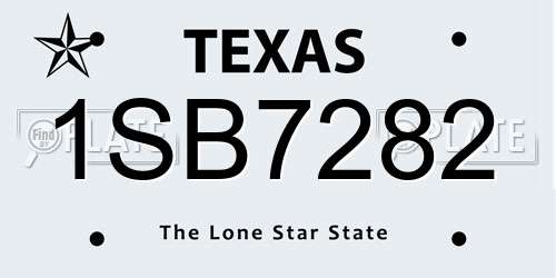 1SB7282 Texas License Plate