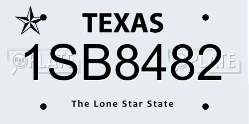 1SB8482 Texas License Plate