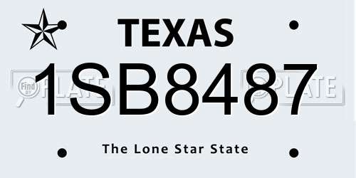 1SB8487 Texas License Plate
