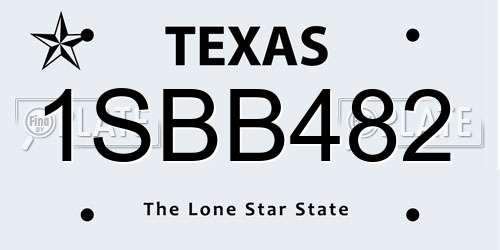 1SBB482 Texas License Plate
