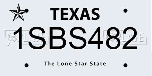 1SBS482 Texas License Plate