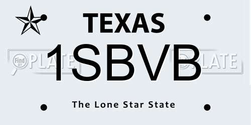 1SBVB Texas License Plate