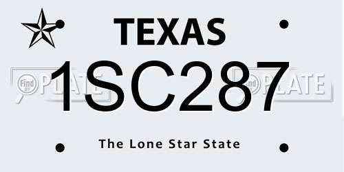 1SC287 Texas License Plate