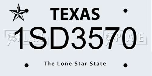 1SD3570 Texas License Plate