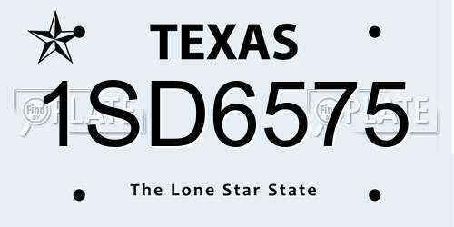 1SD6575 Texas License Plate