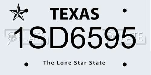 1SD6595 Texas License Plate
