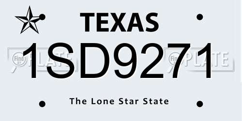1SD9271 Texas License Plate