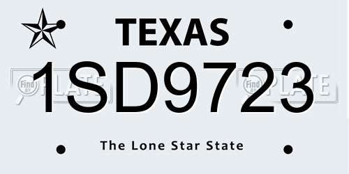 1SD9723 Texas License Plate