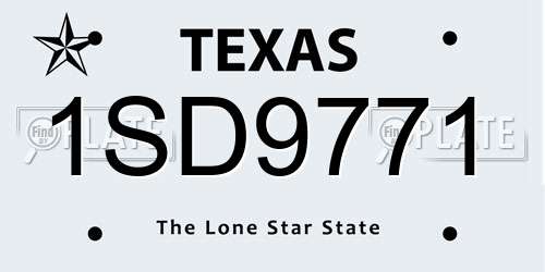 1SD9771 Texas License Plate