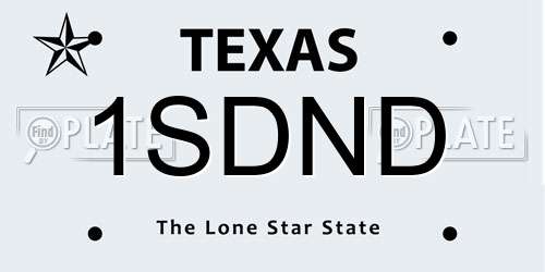 1SDND Texas License Plate