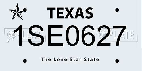 1SE0627 Texas License Plate