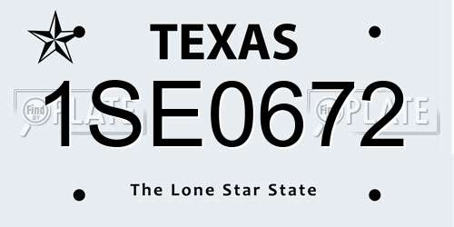 1SE0672 Texas License Plate