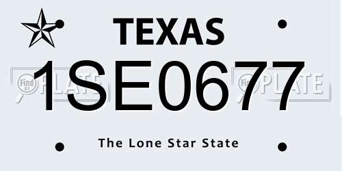 1SE0677 Texas License Plate