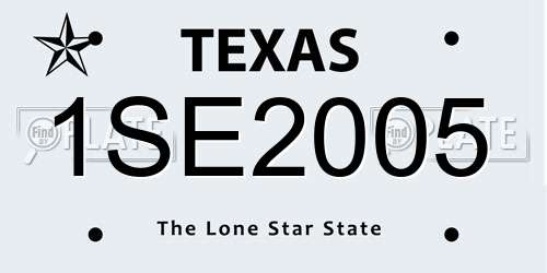 1SE2005 Texas License Plate