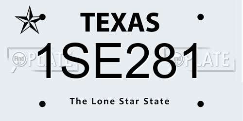 1SE281 Texas License Plate