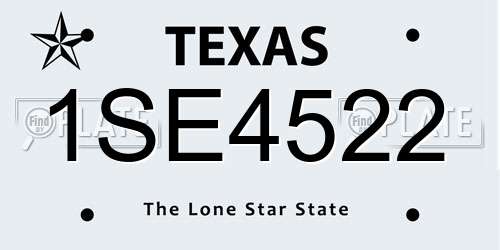 1SE4522 Texas License Plate